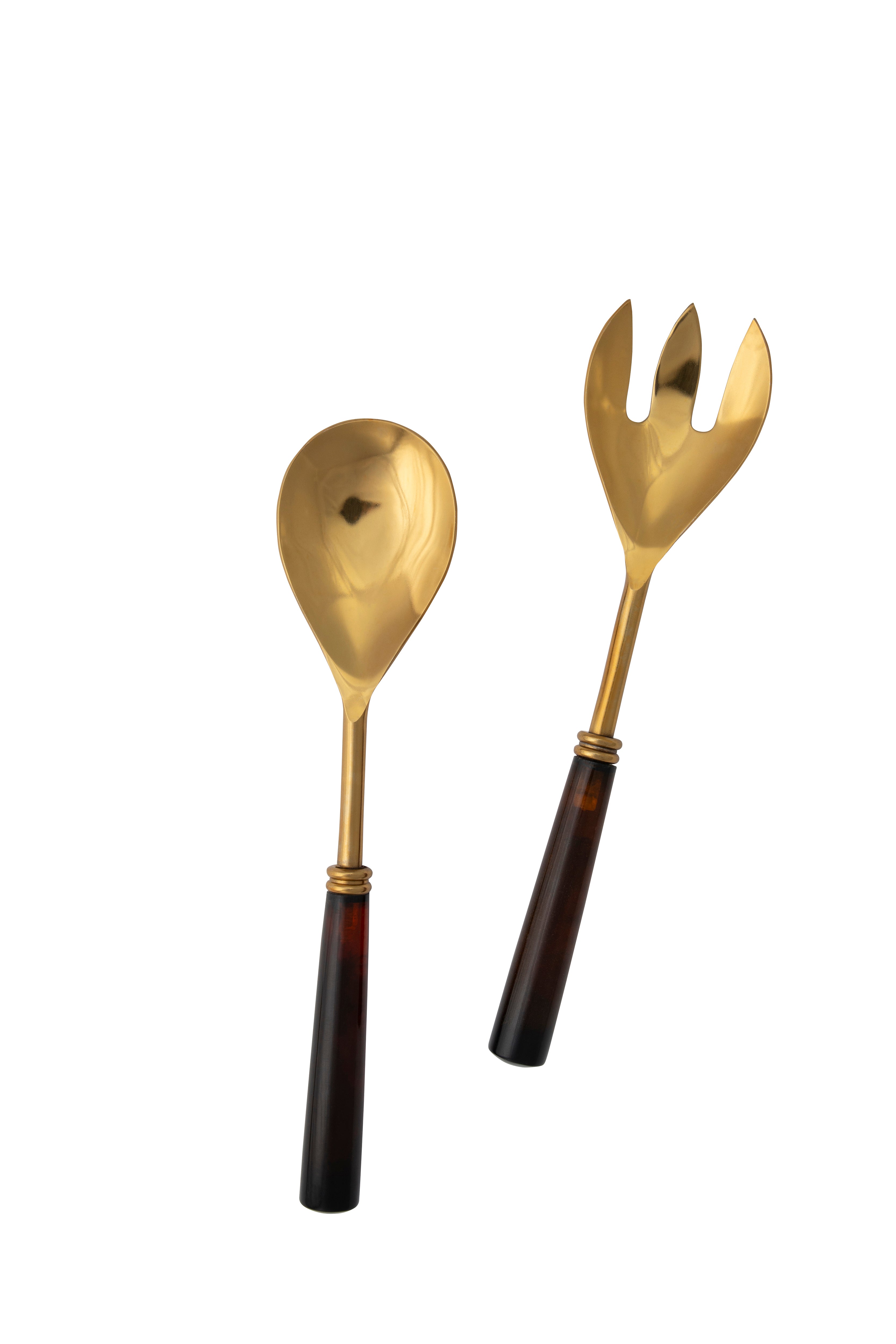 Gold & Tortoise Shell - Goa Salad Servers 2pc