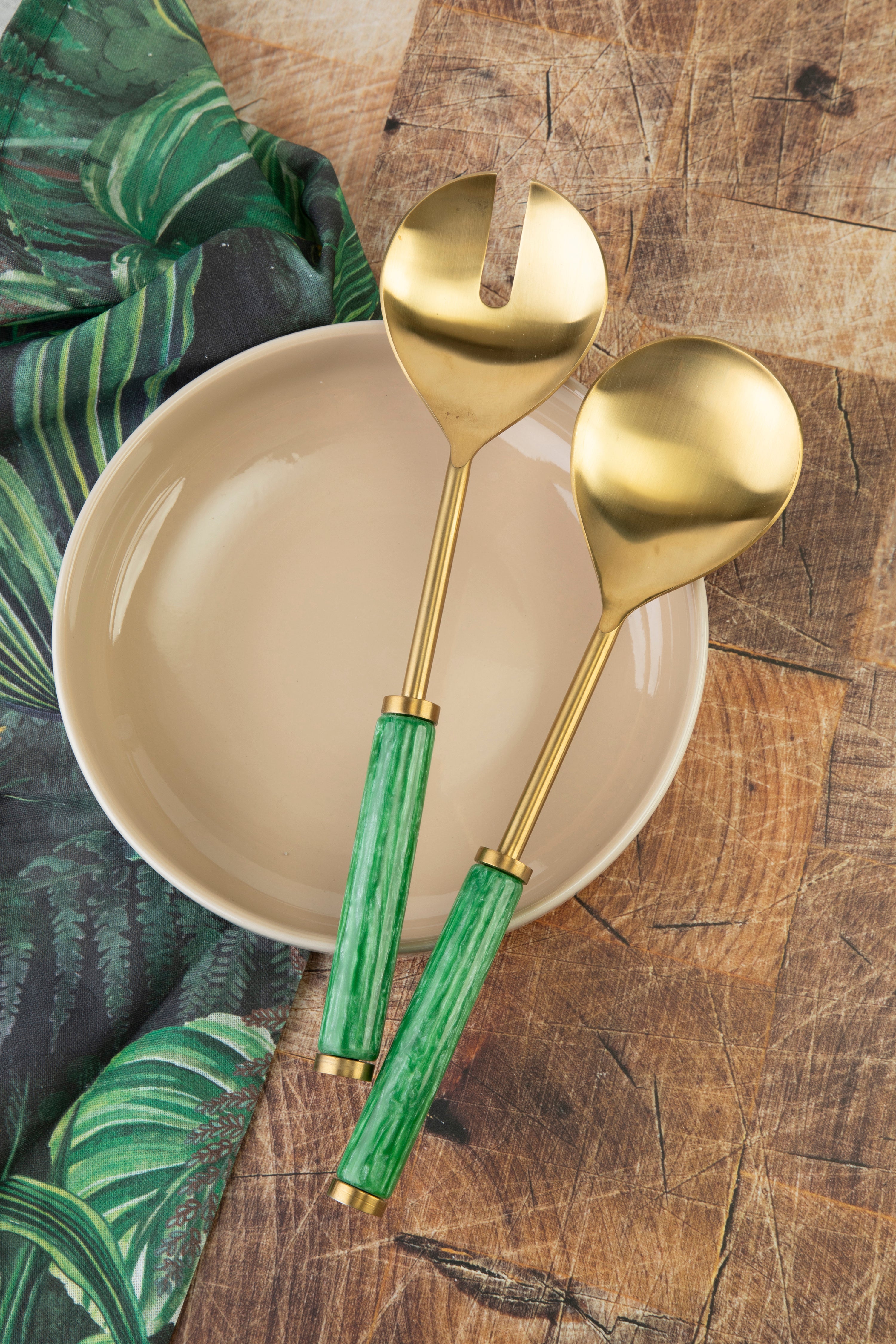 Gold & Green - Goa Salad Servers 2pc