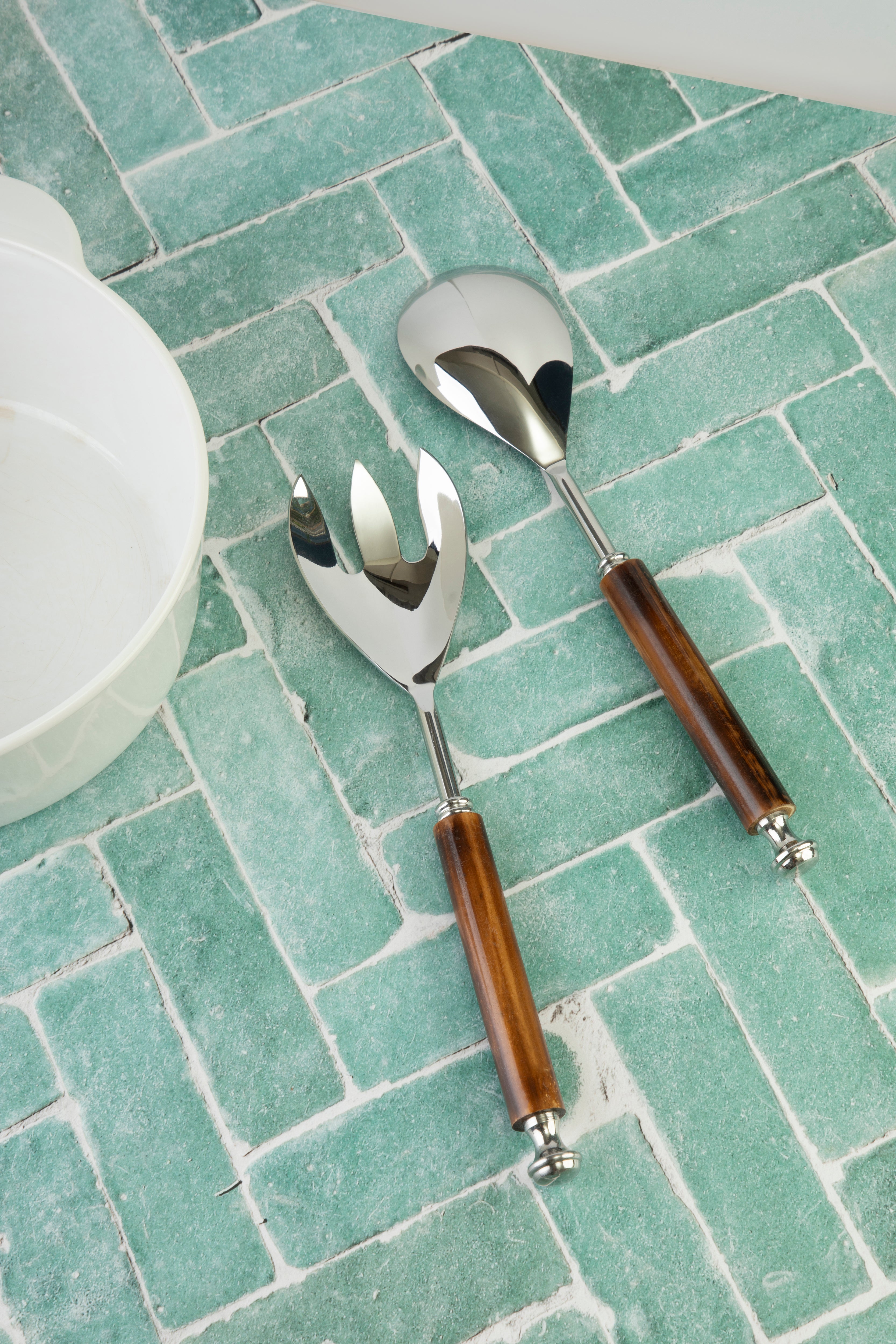 Silver & Bamboo - Goa Salad Servers 2pc