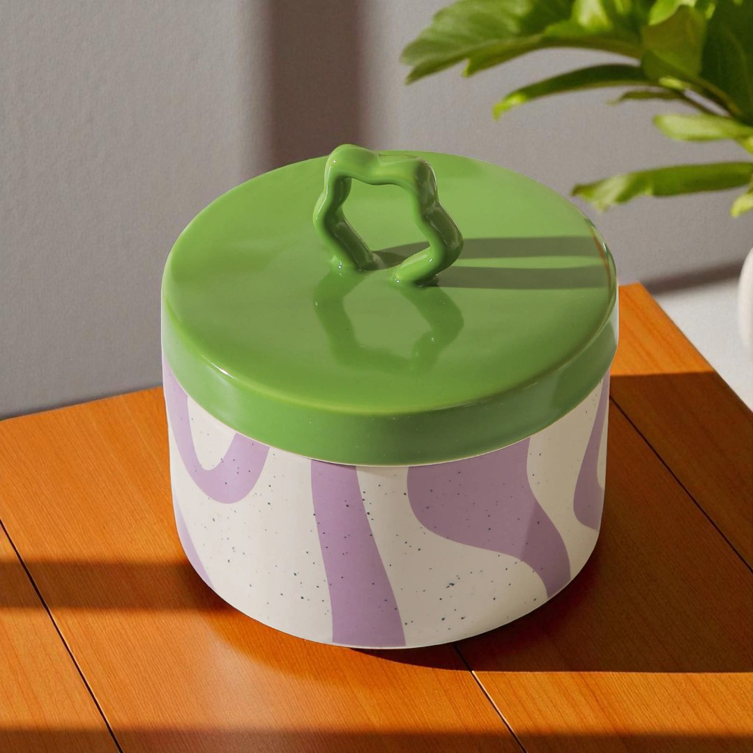 ZigZag Cannister - Green & Purple