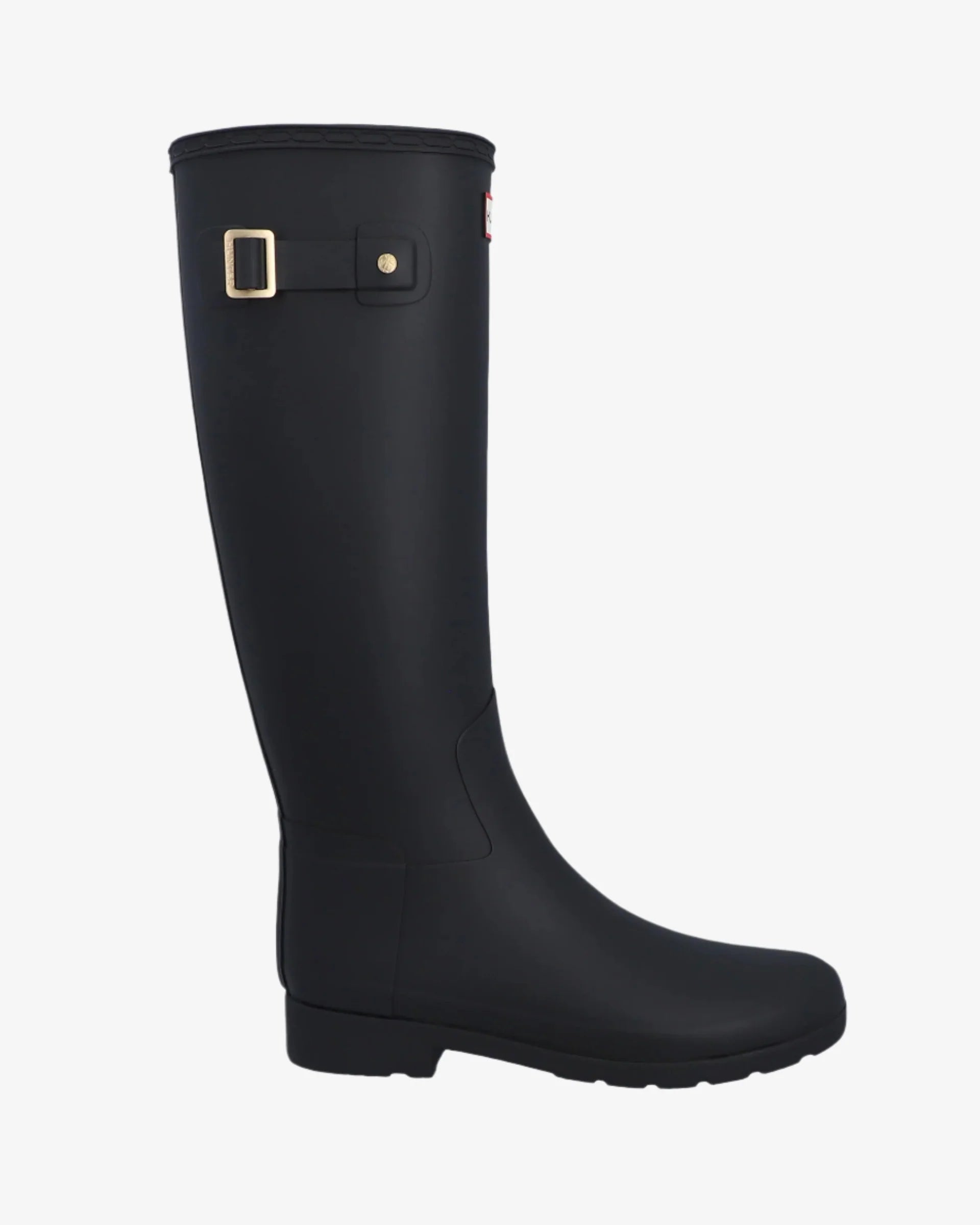 Women's Refined Gold Trim Slim Fit Tall Wellington Boots - Black
