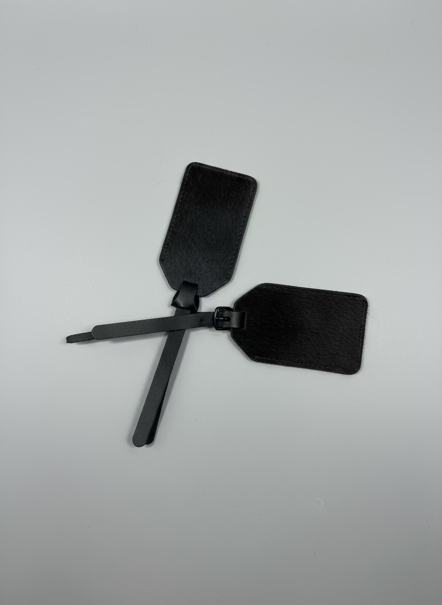 Set of 2 Custom Made REAL Wildebees Skin Luggage Tags