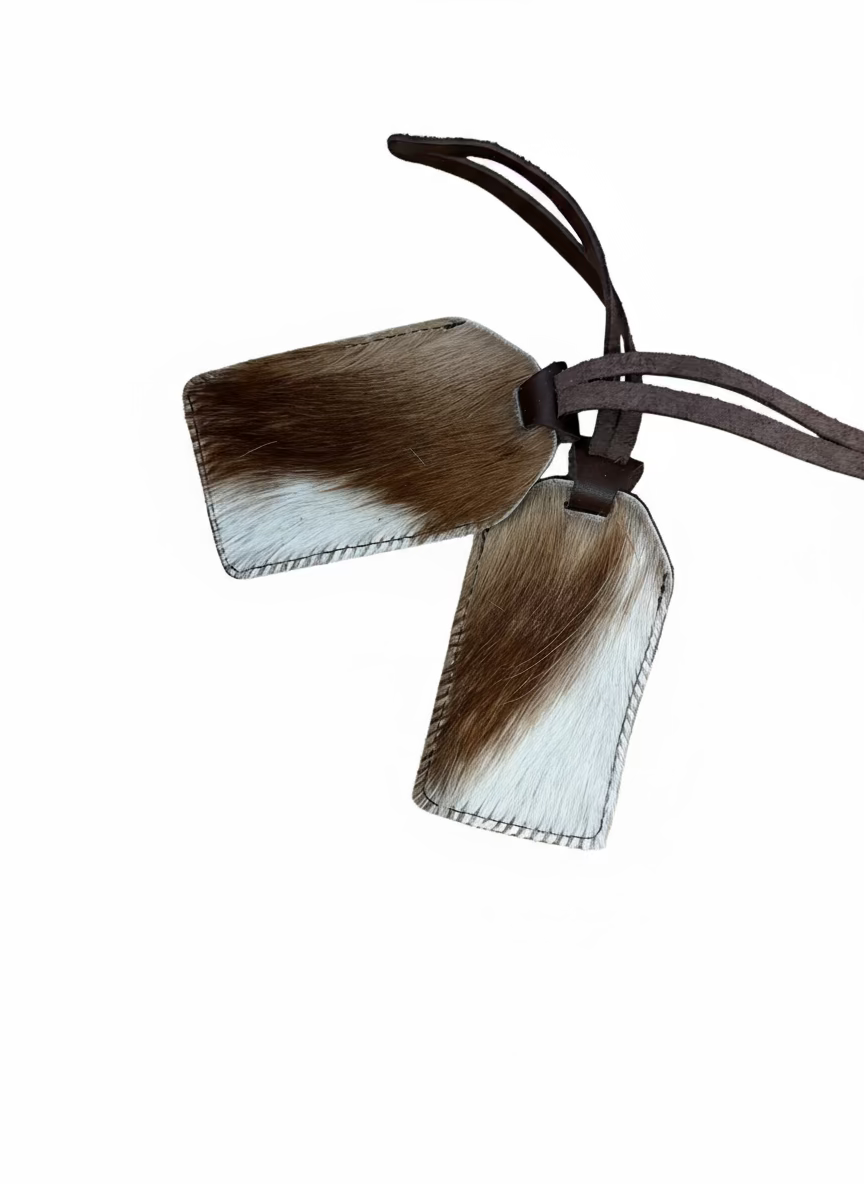 Set of 2 Custom Made REAL Impala Skin Luggage Tags
