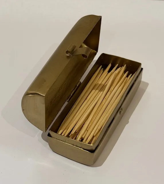 Toothpick Holder Kings Antique Brass