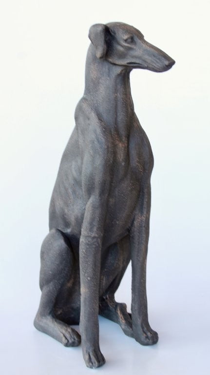 Large Distressed Dog Decor Statue