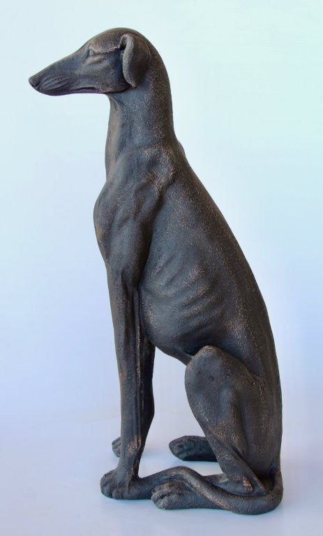 Large Distressed Dog Decor Statue