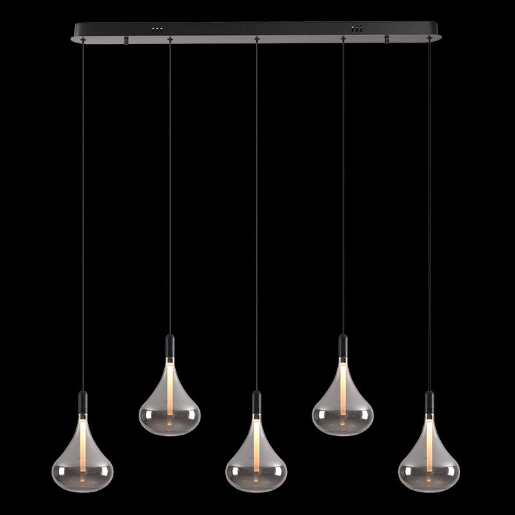 230v 12.5W LED Cape Grape Smoke Glass Pendants on a Bar