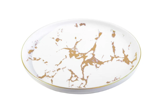 Kintsukuroi Dinner Plates 4pc Set in Black or White