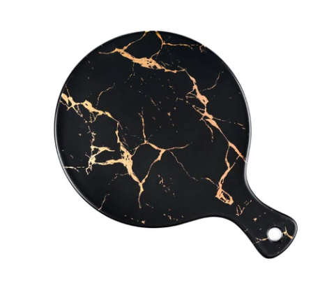 Kintsukuroi Round Pizza Plate White or Black