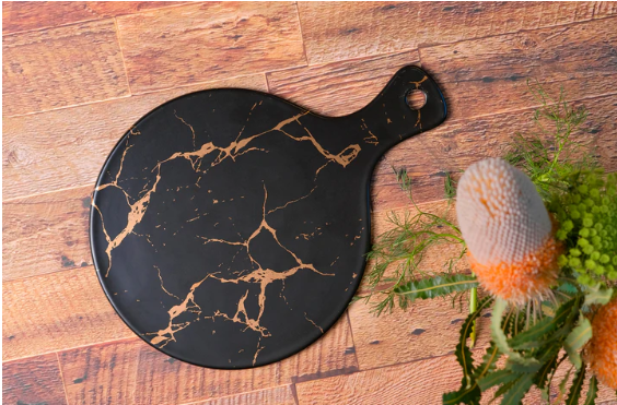 Kintsukuroi Round Pizza Plate White or Black