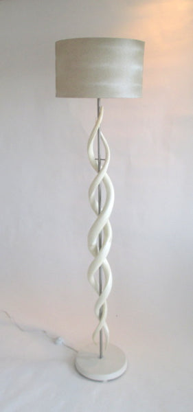 Kudu Inner Horn Double Twist Lamp & Cashmere Shade - NetDécor