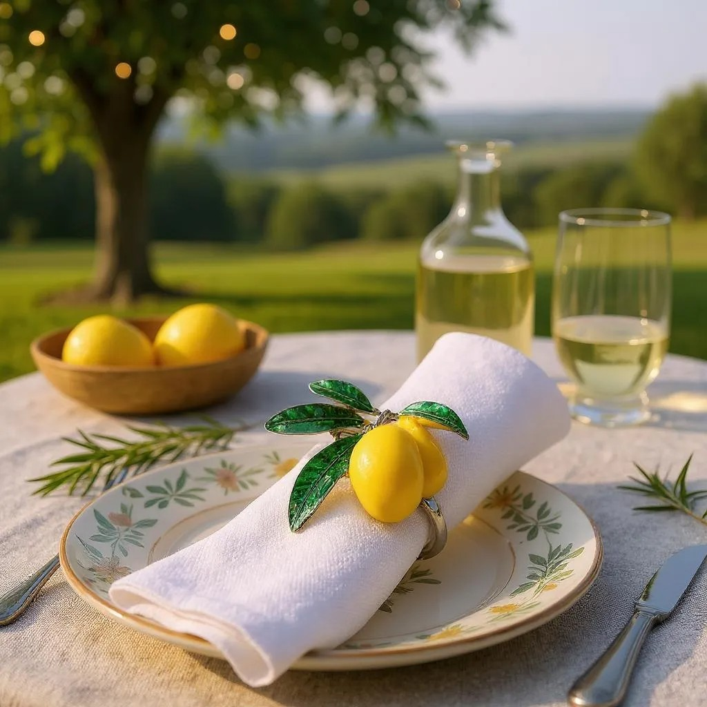 Napkin Rings 8pc Set - Lemons