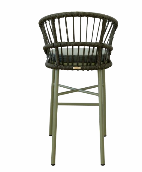 Lola Outdoor Bar Chair in Corfu Kelp