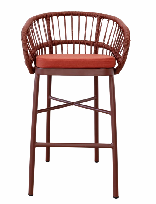 Lola Outdoor Bar Chair in Corfu Rooibos