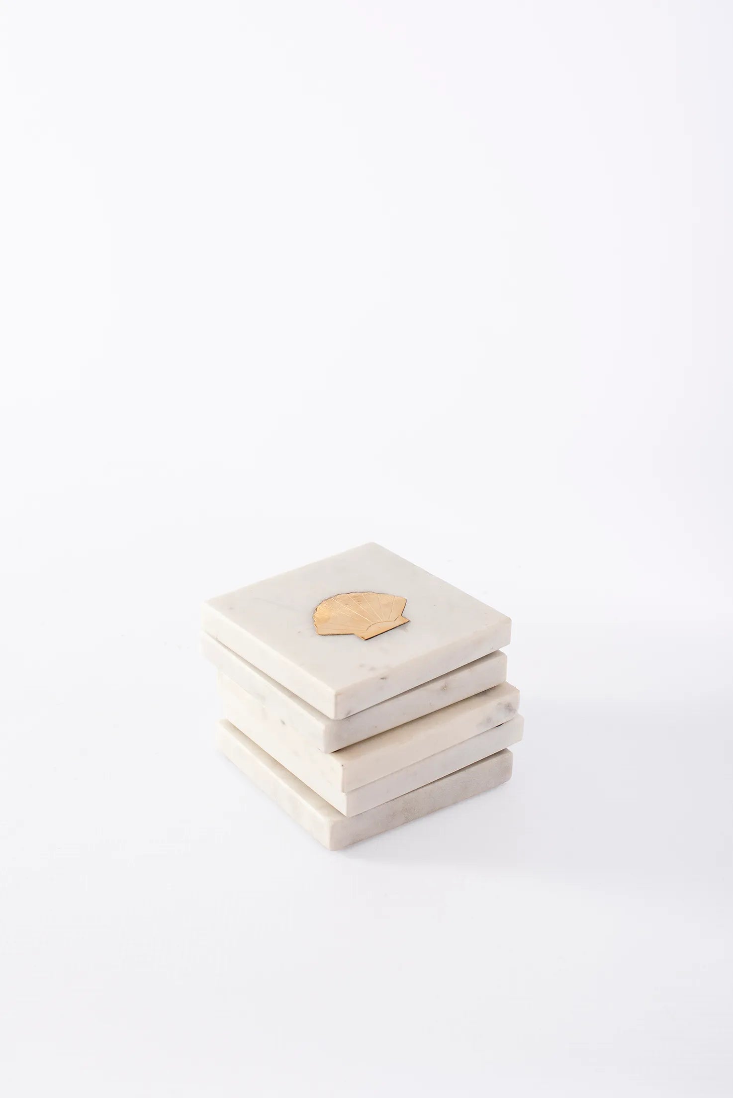 COASTER MARBLE SHELL SET OF 4