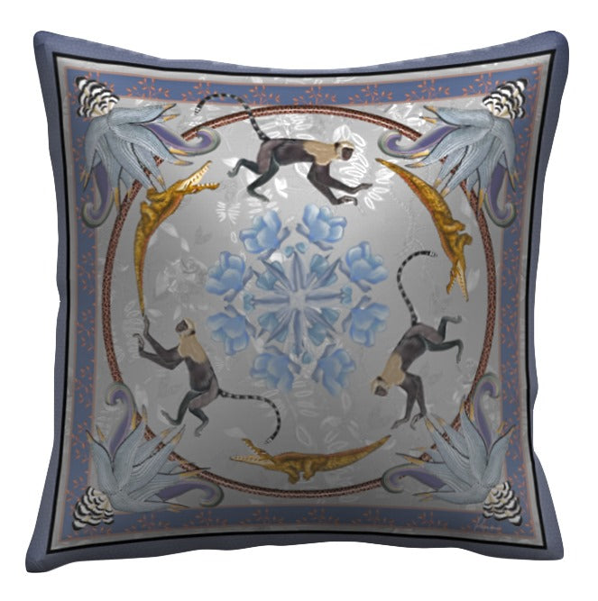 Enhance your home decor with these exclusive Monkey Dance Scatter Cushions. Embodying sophistication and luxury, these cushions feature a whimsical monkey dance design that adds a touch of art to your space. Elevate your interior with these tasteful and elegant cushions.