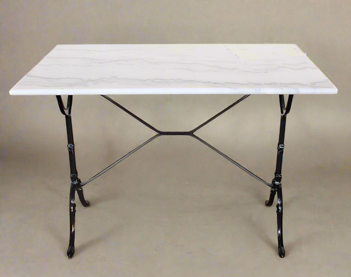 WHITE RECTANGULAR MARBLE TABLE
