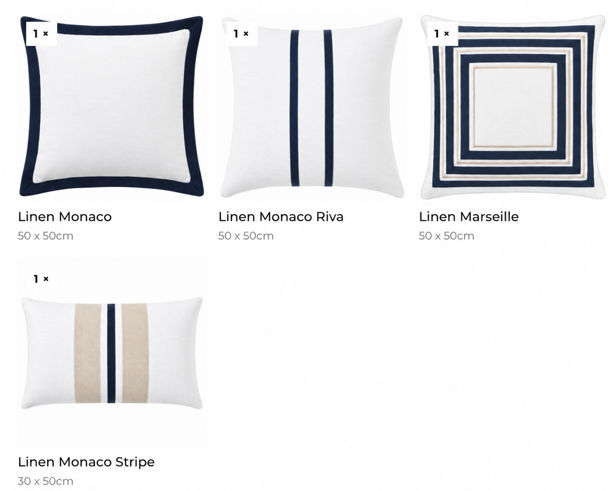 IMPORTED LINEN MONACO SCATTER CUSHION BUNDLE 🇦🇺