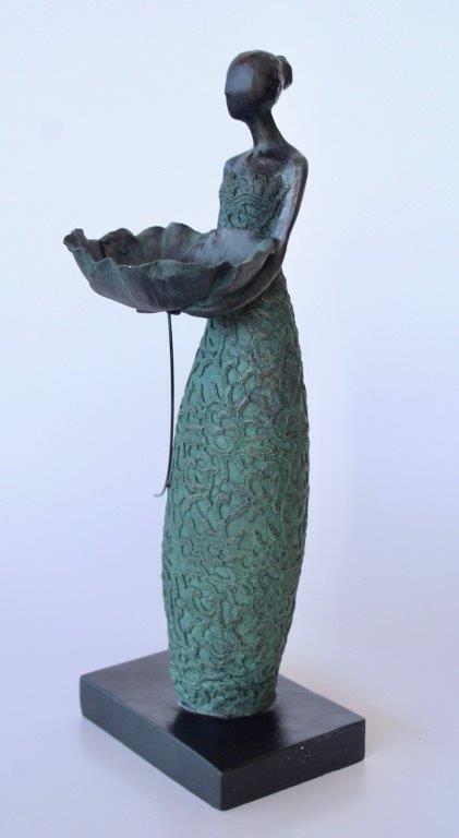 Lady with a Petal Birdfeeder