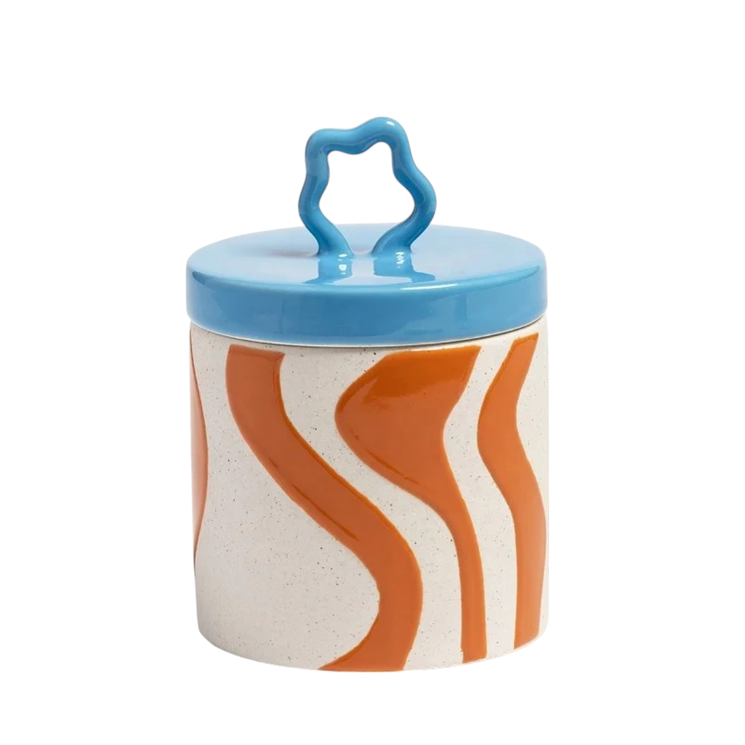 ZigZag Cannister - Light Blue & Orange