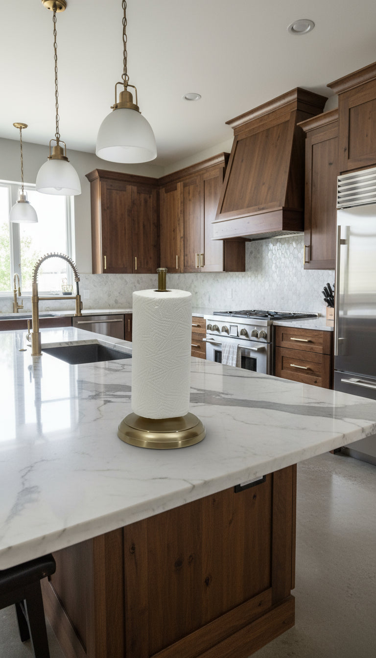 Antique Brass Paper Towel Stand