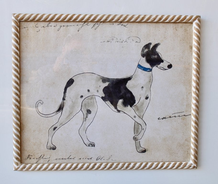 BLACK & WHITE GREYHOUND PICTURE SCROLL FRAME