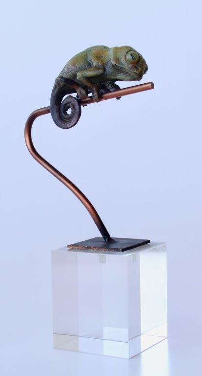 Baby Chameleon on Crystal Base