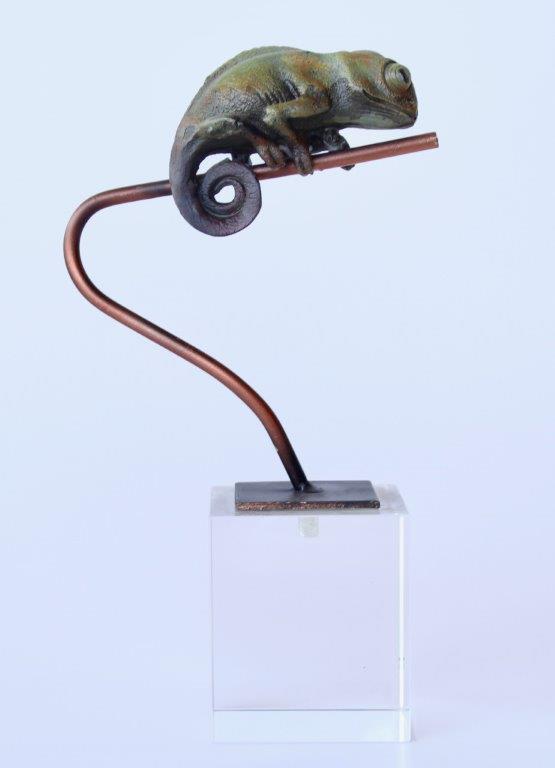 Baby Chameleon on Crystal Base