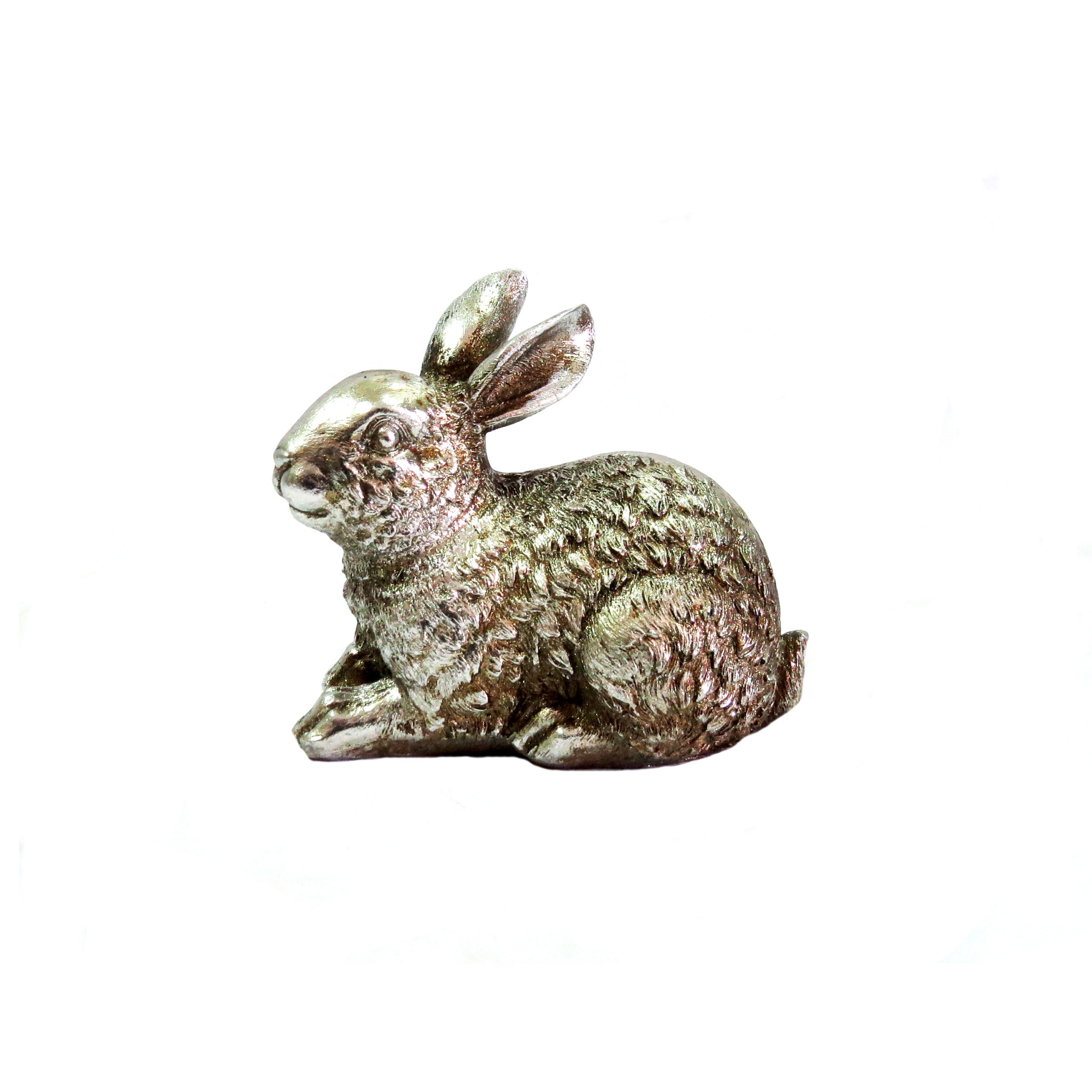 Antique Silver Colouring Rabbit Sculpture