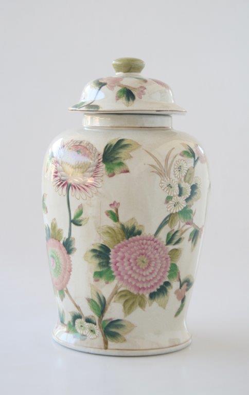 Pink Flower Ginger Jar - NetDécor