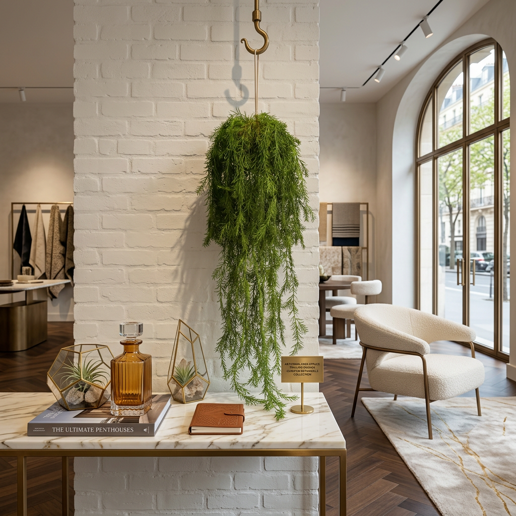 Faux Bottlebrush Fern Hanging Plant