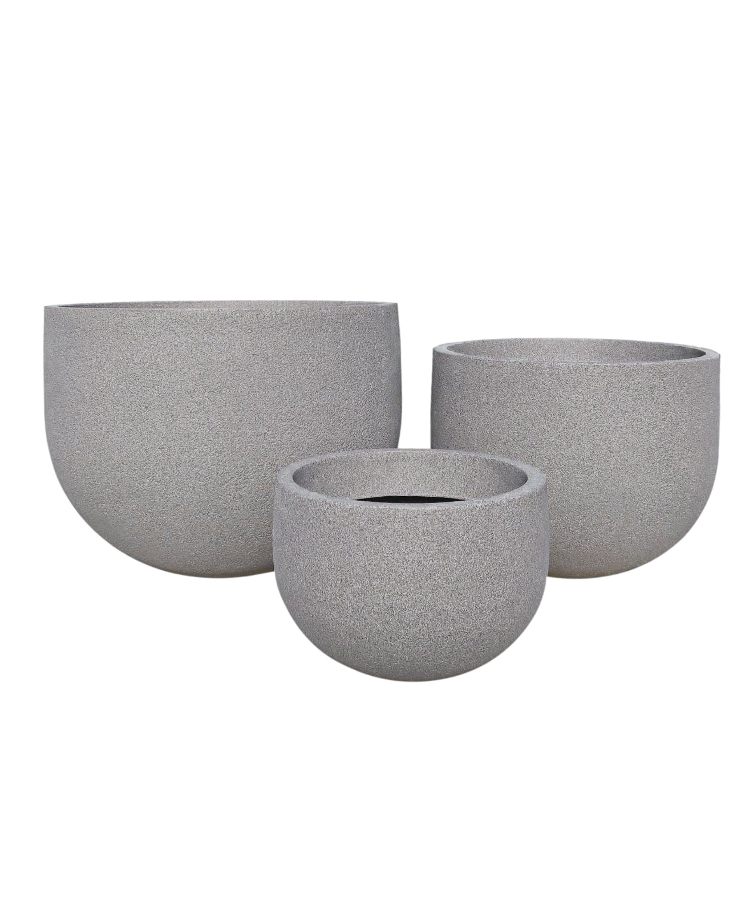 Rustic Round Set of 3 Outdoor Planters