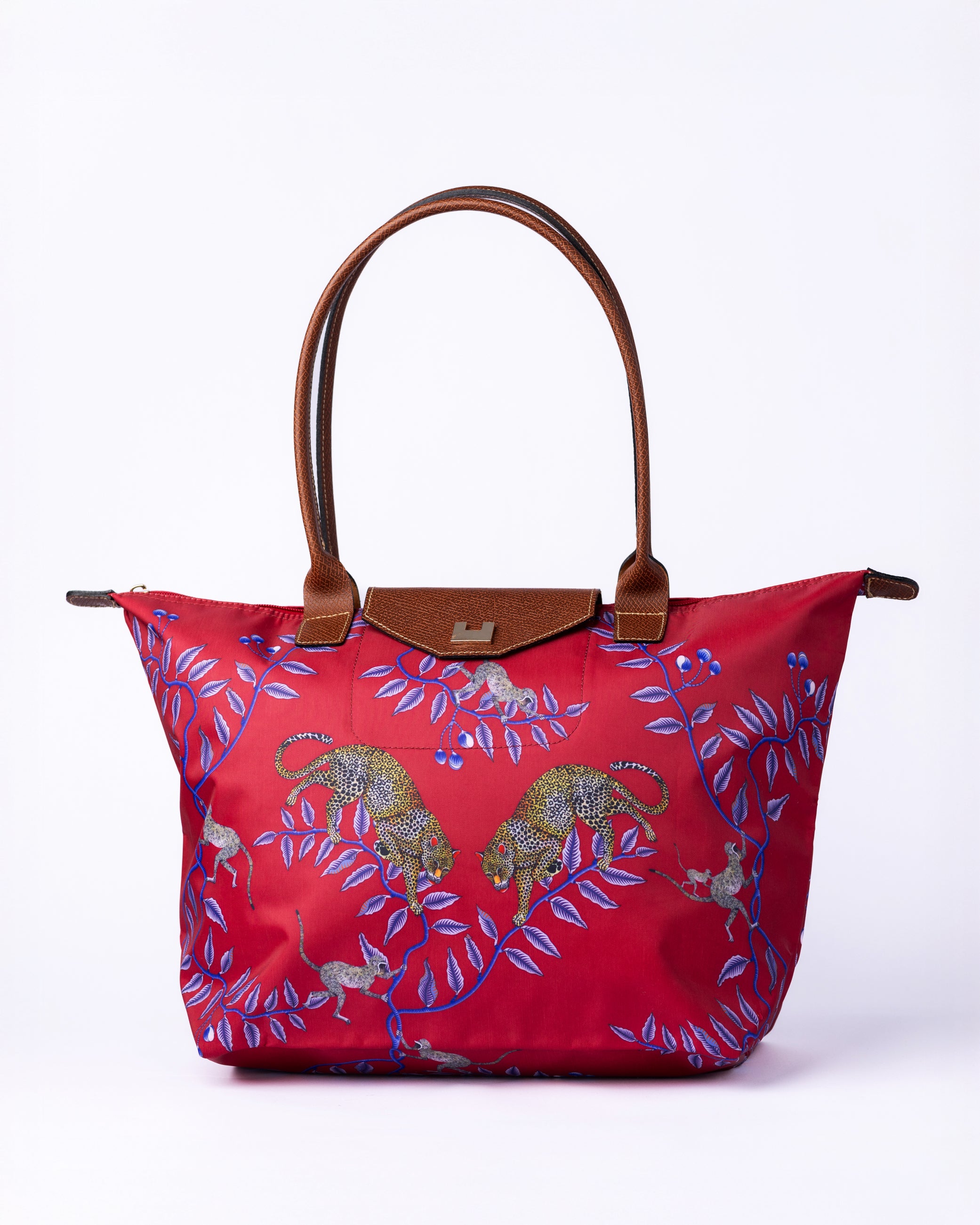 Foldable Safari Tote -Red