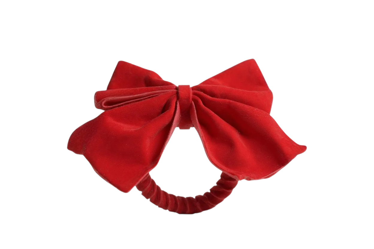 Napkin Rings 8pc Set - Red Velvet Bow