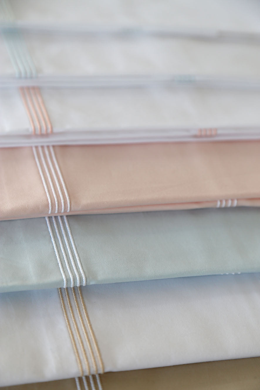 REED LINEN -Percale Four Row Cord Flat Sheet