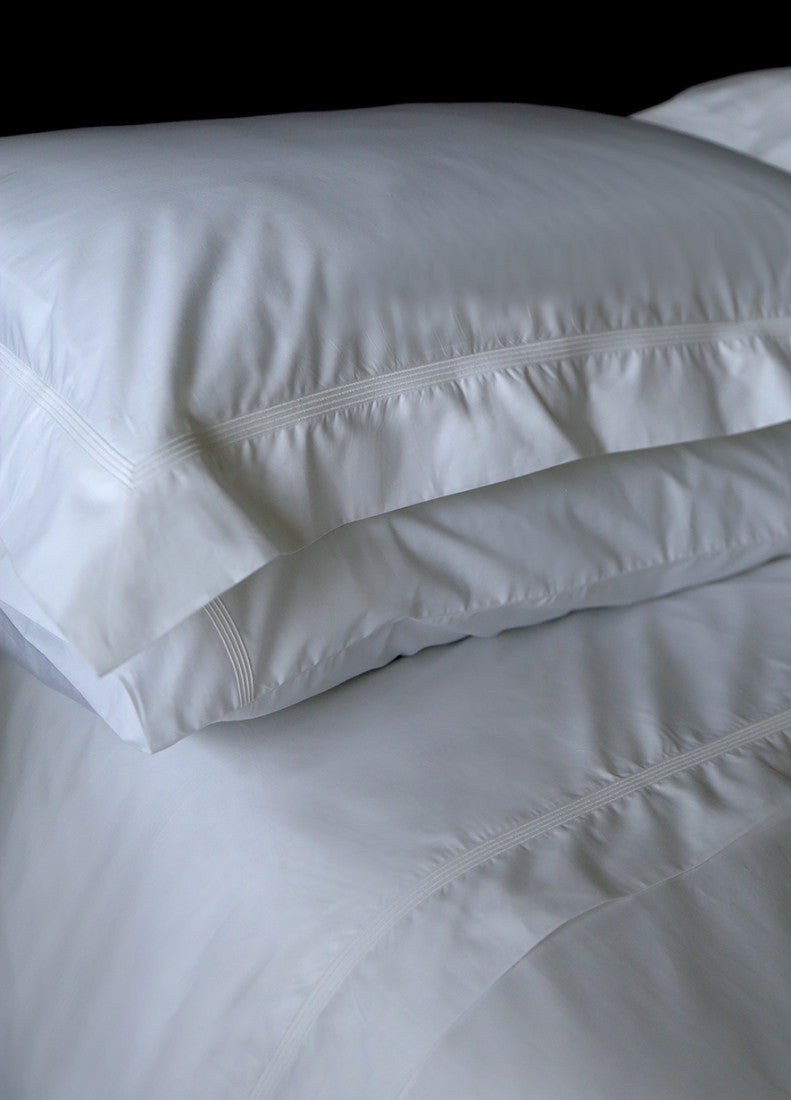 REED LINEN -Percale Four Row Cord Standard Pillowcases
