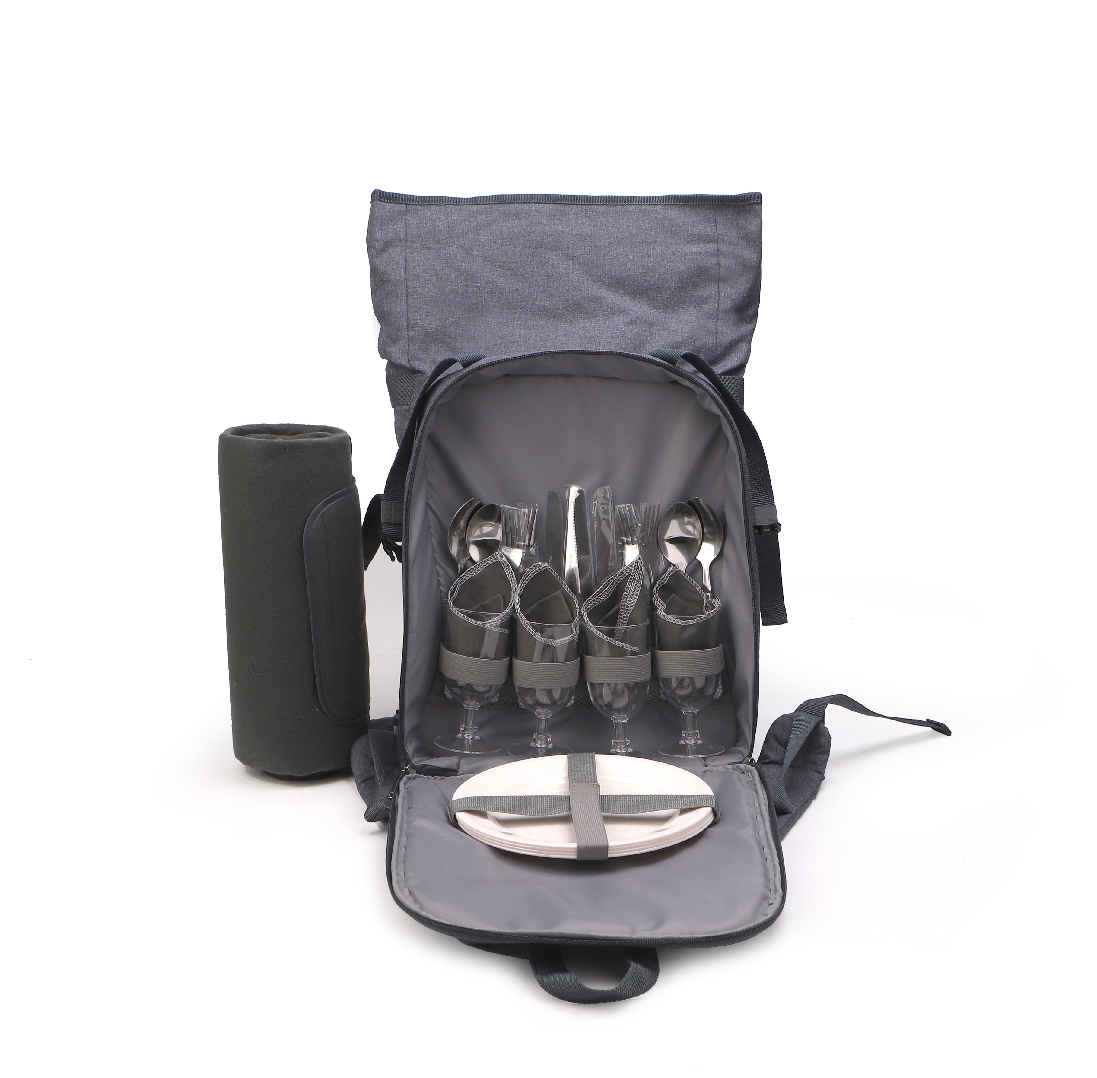 Retreat Picnic Backpack with Fleece Blanket and Cutlery for 4 people