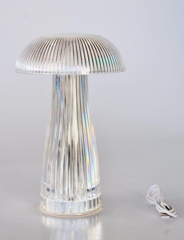 Transparent LED Table Lamp with White Top