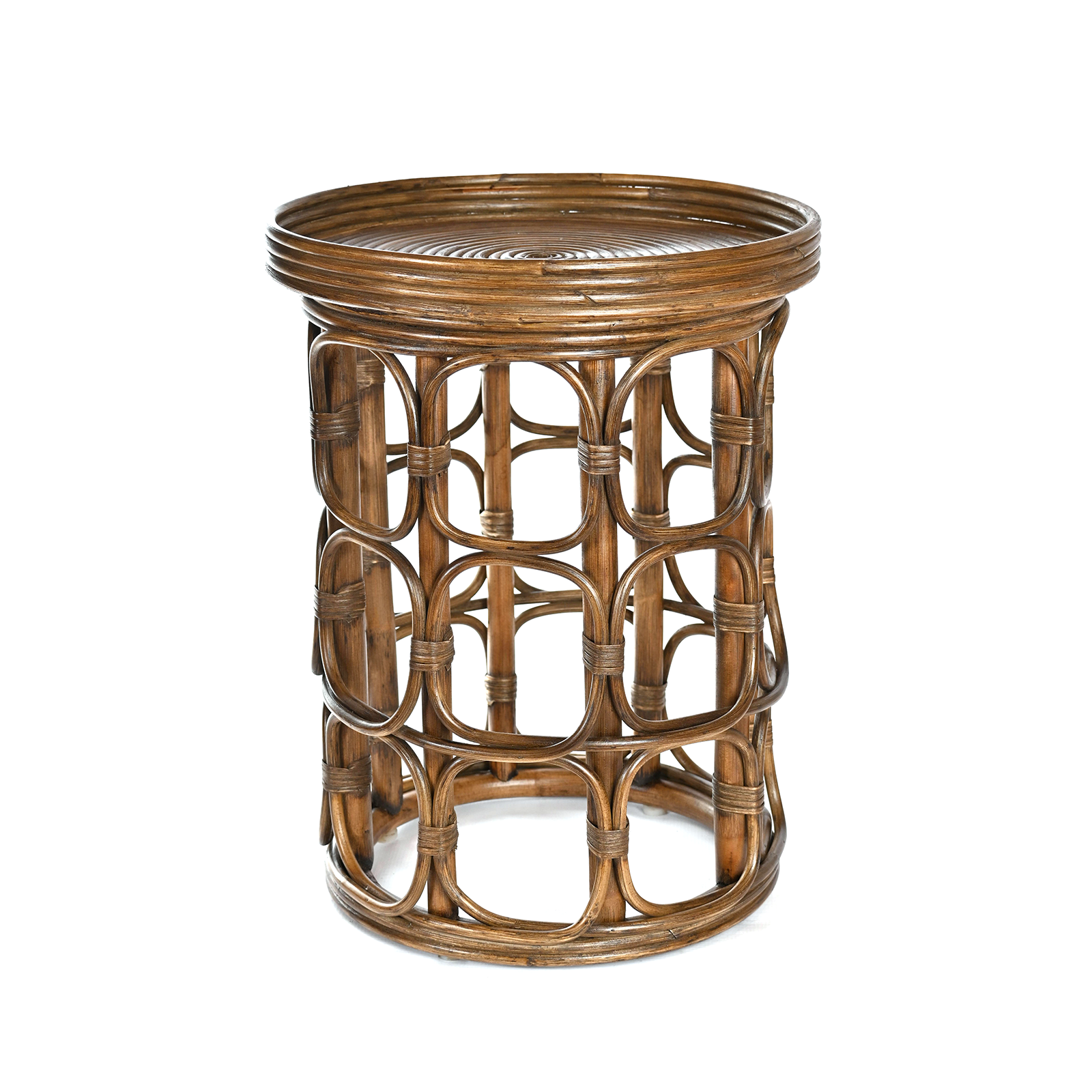 Rattan Dark Brown Side Table