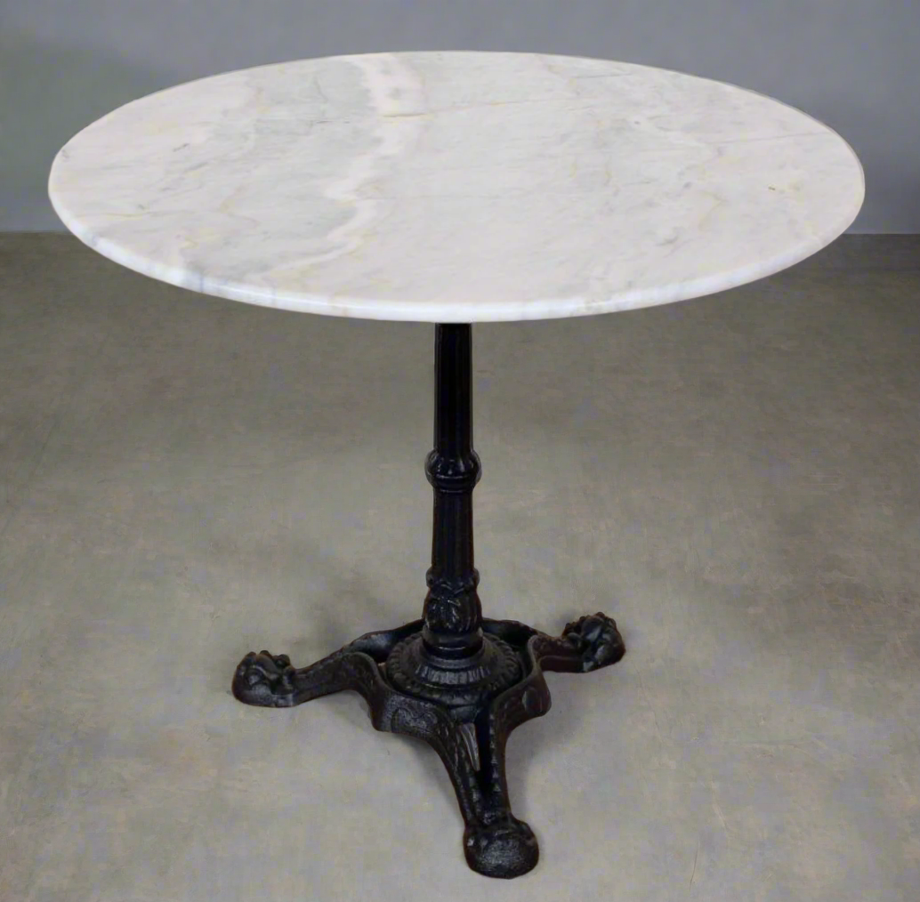 80cm WHITE ROUND MARBLE TABLE - BACK IN STOCK! - NetDécor