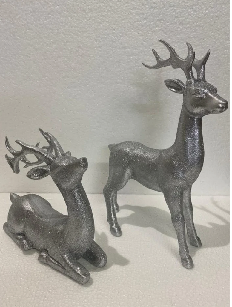 Set of Two Silver Deer - NetDécor 