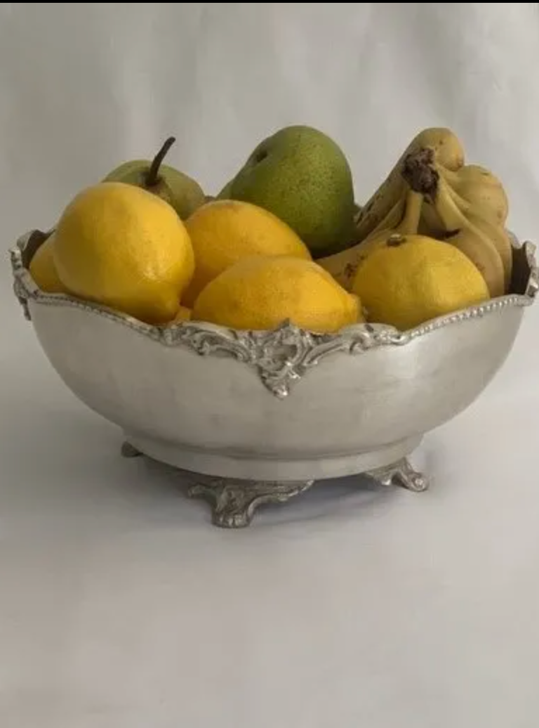 Ornate Pewter Fruit Bowl - NetDécor