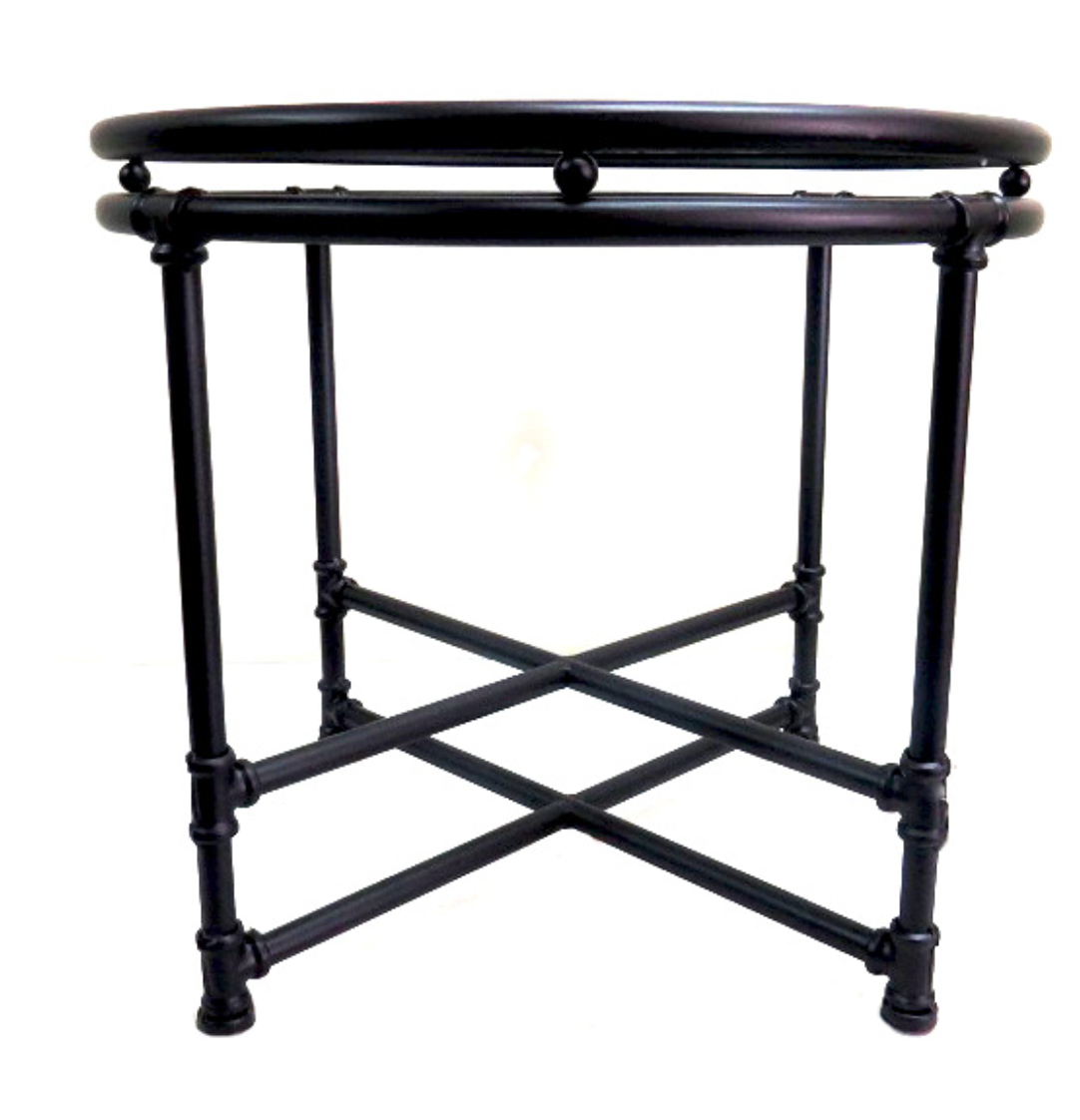 Black Metal and Glass Table - NetDécor