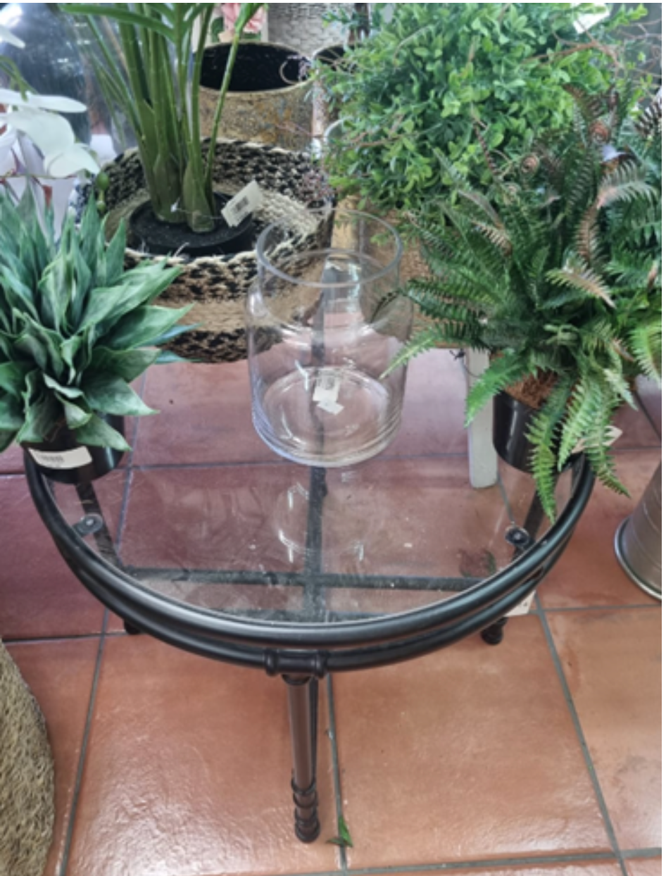 Black Metal and Glass Table - NetDécor