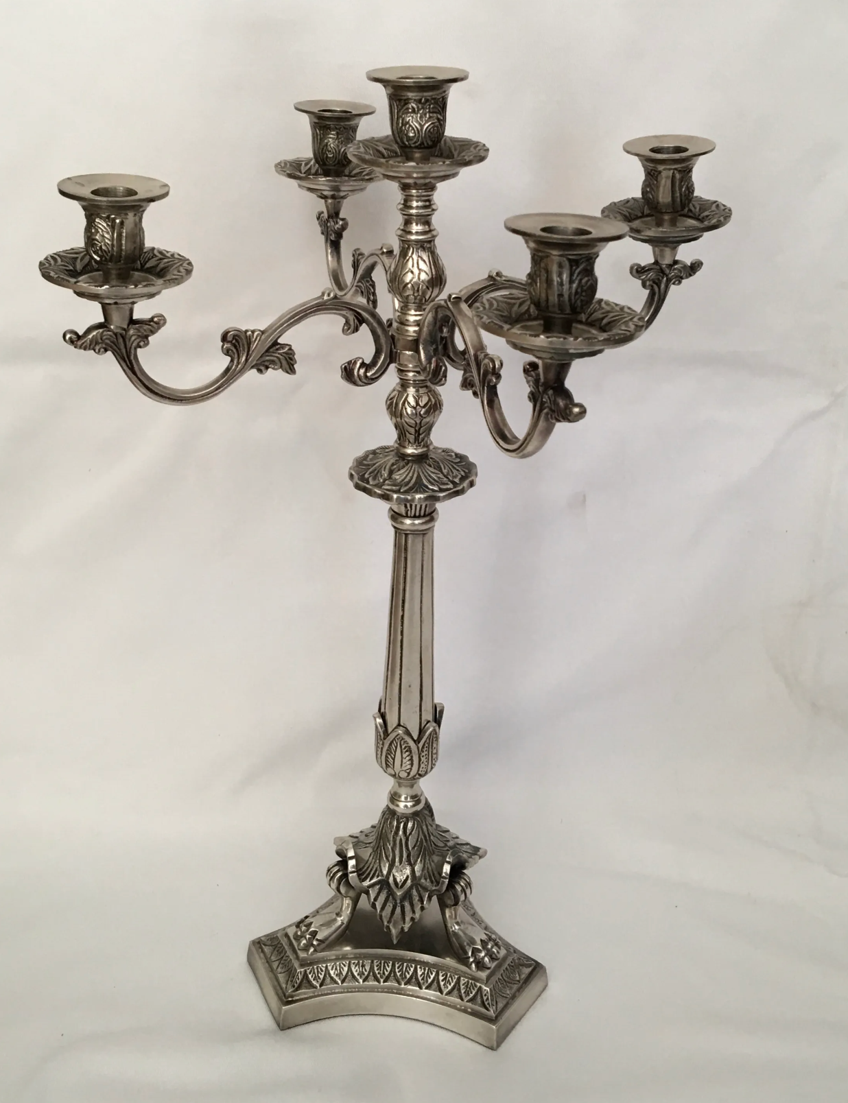 Pewter Griffen 5 Arm Candelabra - NetDécor
