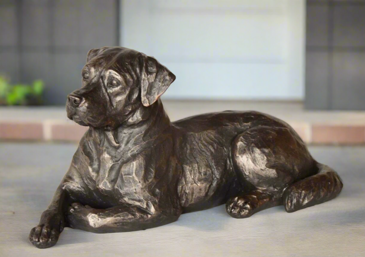 LARGE SITTING BRONZE RESIN LABRADOR