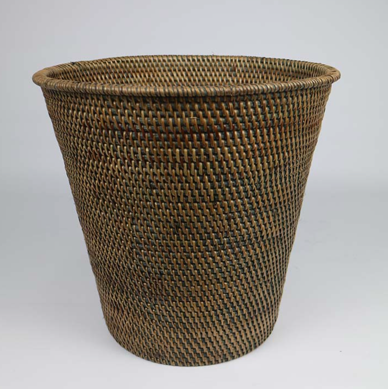 RATTAN WASTEPAPER BASKET ANTIQUE