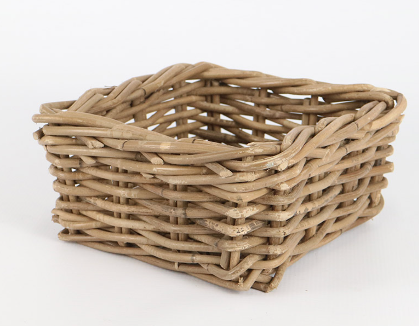 RATTAN THICK BASKET SQUARE GREY