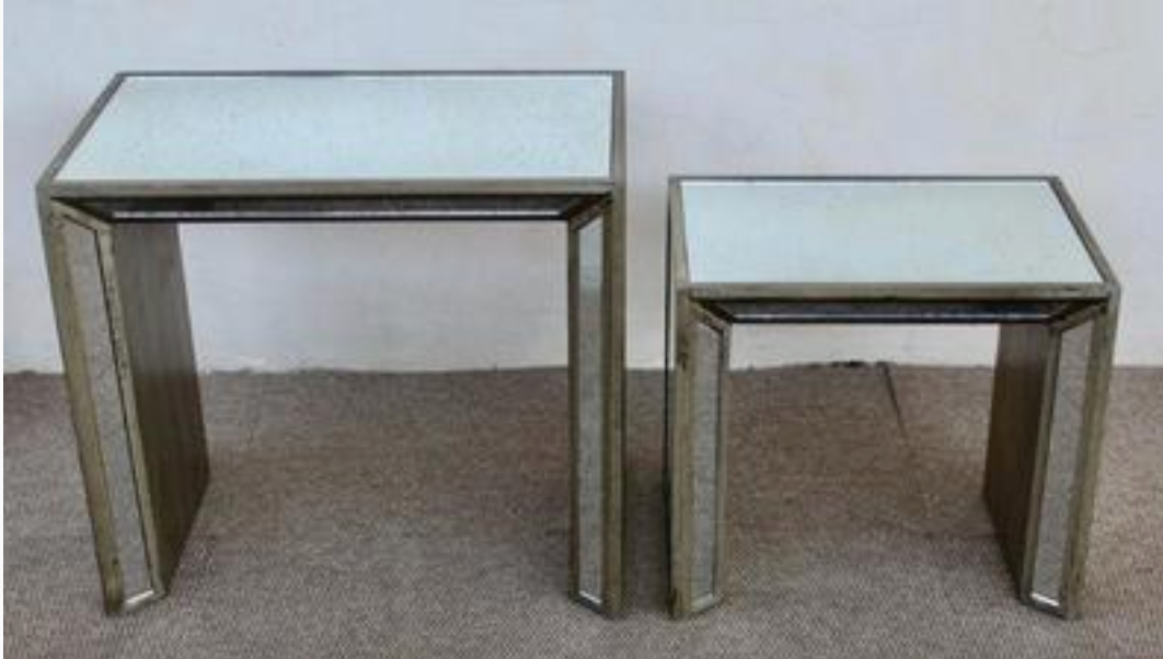 Set of 2 Mirror Nesting Tables