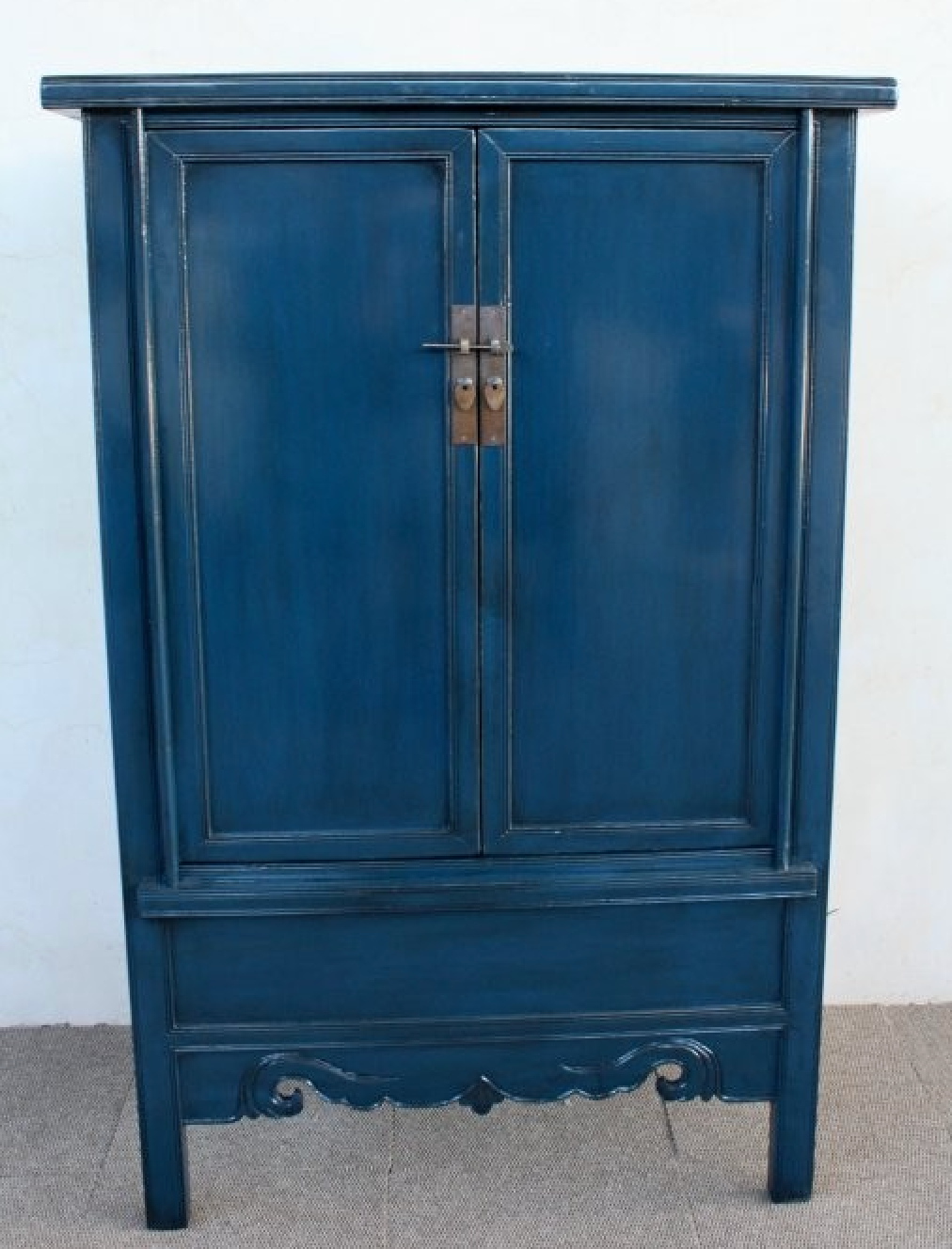 TALL NAVY BLUE 2 DOOR CABINET